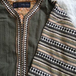 Zara kimono embroidered jacket silk